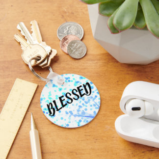 Aangepaste naam met BLESSED Inspirerend Sleutelhanger