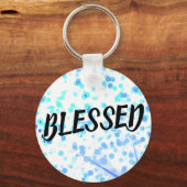 Aangepaste naam met BLESSED Inspirerend Sleutelhanger (Voorkant)