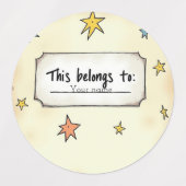 Aangepaste naam met Doodle-sterren Labels (Design 2)