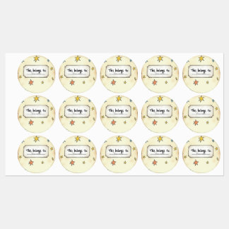 Aangepaste naam met Doodle-sterren Labels