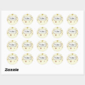 Aangepaste naam met Doodle-sterren Ronde Sticker (Vel)