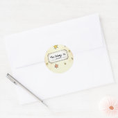 Aangepaste naam met Doodle-sterren Ronde Sticker (Envelop)