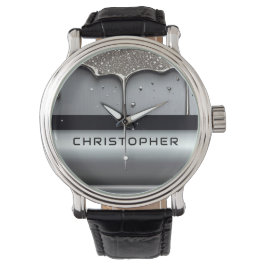 Aangepaste naam met druipend vloeibaar metaal horloge