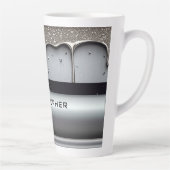 Aangepaste naam met druipend vloeibaar metaal latte mok (Rechts)