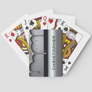 Aangepaste naam met druipend vloeibaar metaal pokerkaarten