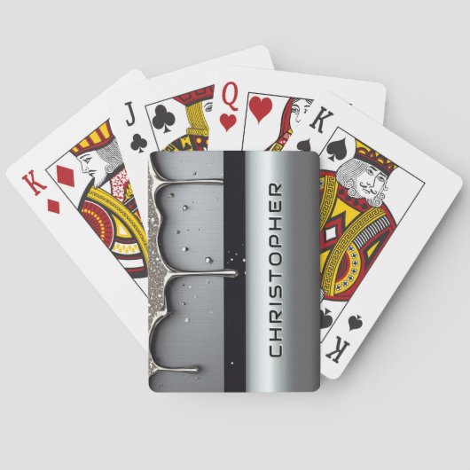 Aangepaste naam met druipend vloeibaar metaal pokerkaarten (Achterkant)