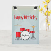 Aangepaste naam met drumset met spots voor de gebo kaart (Gele Bloem)