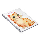 Aangepaste naam met een coole kat notitieboek (Rechterzijde)