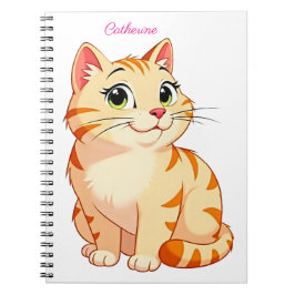 Aangepaste naam met een coole kat notitieboek