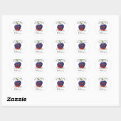 Aangepaste naam met giftige appel zelfgemaakte Hal Ronde Sticker (Vel)