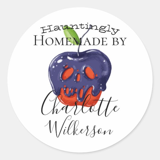 Aangepaste naam met giftige appel zelfgemaakte Hal Ronde Sticker (Voorkant)