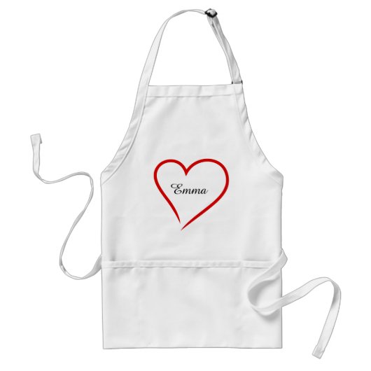 Aangepaste naam met hart – Perfecte cadeau voor ch Standaard Schort (Voorkant)