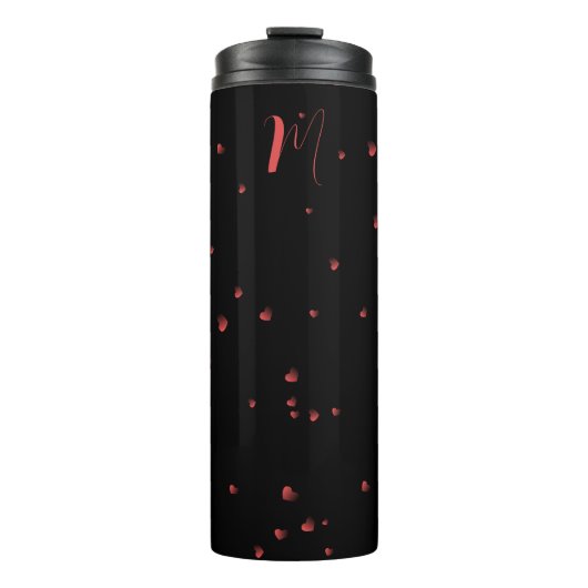 Aangepaste naam met hartthema thermische tumbler thermosbeker (Voorkant)