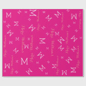 Aangepaste naam met initialen - hot pink cadeaupapier (Vlak)