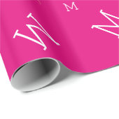 Aangepaste naam met initialen - hot pink cadeaupapier (Rol Hoek)