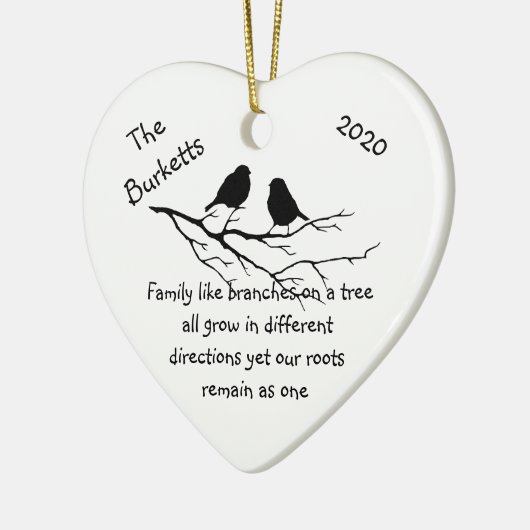 Aangepaste naam met kerstfeestelijke offerte keramisch ornament (Links)