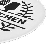 Aangepaste naam met keukengerei grafisch ontwerp snijplank (Hoek)