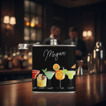 Aangepaste naam met kleurrijke handgetekende cockt