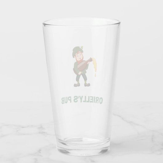 Aangepaste naam met Leprechaun bierglas Glas (Achterkant)