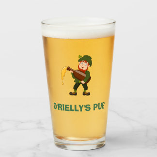 Aangepaste naam met Leprechaun bierglas Glas