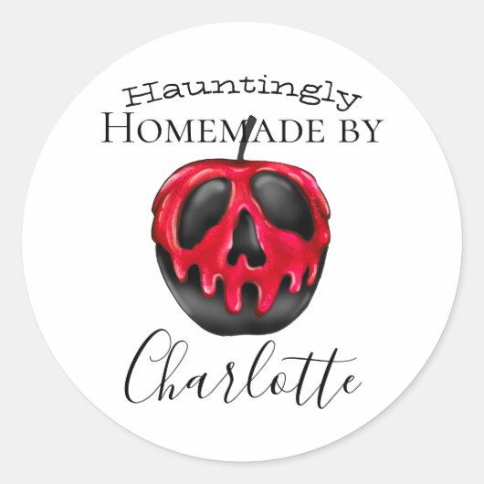 Aangepaste naam met Poison Apple Homemade Hallowee Ronde Sticker (Voorkant)