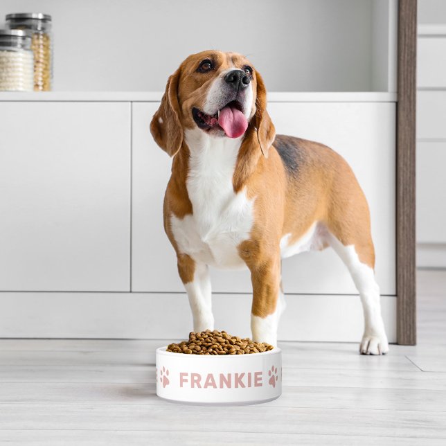 Aangepaste naam met Roos roze pagina Afdrukken Voerbakje (Creator heeft geüpload)