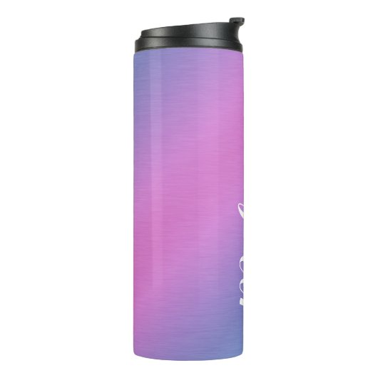 Aangepaste naam Metaal Ombre Verlooproze Thermosbeker (Gedraaid links)