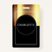 Aangepaste naam Metallic Gold Black Badge (Voorkant)