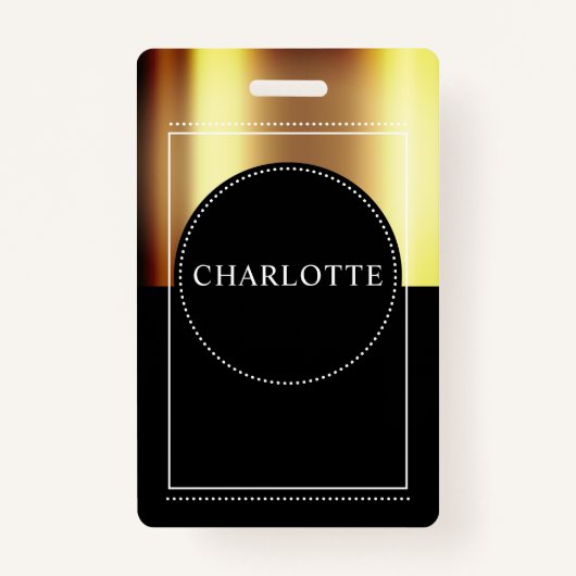 Aangepaste naam Metallic Gold Black Badge (Voorkant)