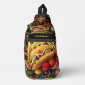 Aangepaste naam Mexicaans eten Sling Bag (Voorkant)