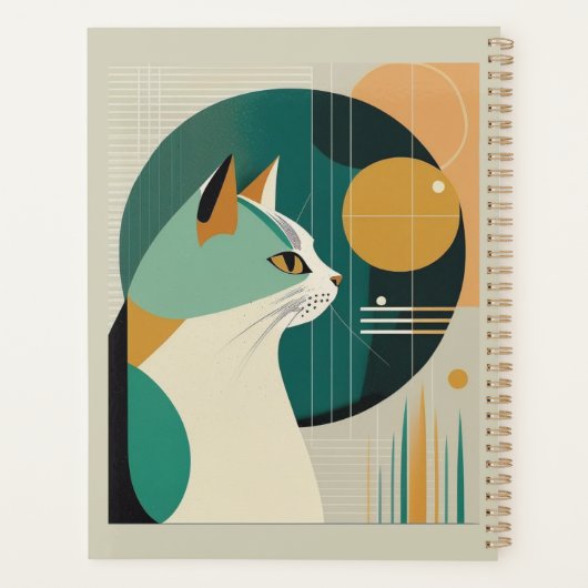 Aangepaste naam Mid-Century Moderne Kat Planner (Achterkant)