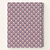 Aangepaste naam Midcentury Modern Roze Paarse Notitieboek (Achterkant)