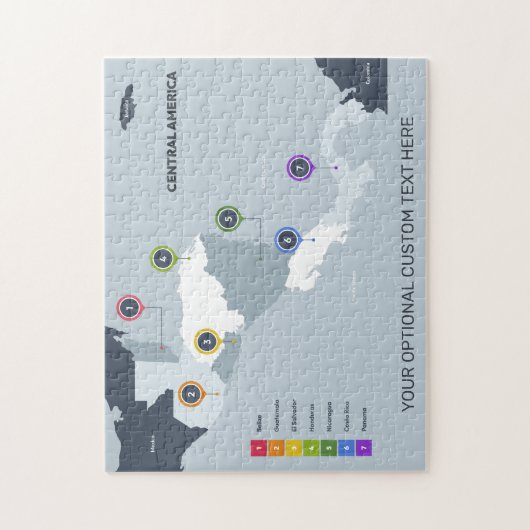 Aangepaste naam Midden-Amerika Kaart Legpuzzel (Verticaal)