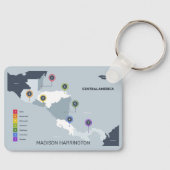 Aangepaste naam Midden-Amerika Kaart Sleutelhanger (Voorkant)