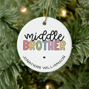 Aangepaste naam Midden Brother Cute Persoonlijk Keramisch Ornament