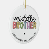 Aangepaste naam Midden Brother Cute Persoonlijk Keramisch Ornament (Rechts)