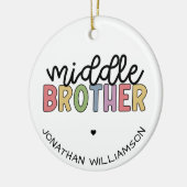 Aangepaste naam Midden Brother Cute Persoonlijk Keramisch Ornament (Links)