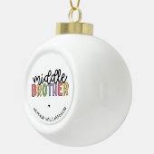 Aangepaste naam Midden Brother Cute Persoonlijk Keramische Bal Ornament (Rechts)