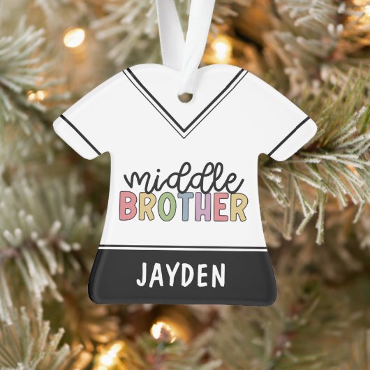 Aangepaste naam Midden Brother Cute Persoonlijk Ornament (Boom)