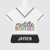 Aangepaste naam Midden Brother Cute Persoonlijk Ornament (achterkant)