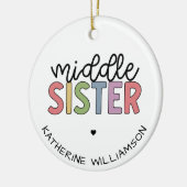 Aangepaste naam Midden Zuster Cute Speciaal Keramisch Ornament (Links)