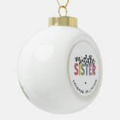 Aangepaste naam Midden Zuster Cute Speciaal Keramische Bal Ornament (Links)