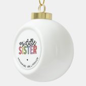 Aangepaste naam Midden Zuster Cute Speciaal Keramische Bal Ornament (Rechts)