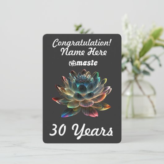 Aangepaste naam/mijlpaal NAmaste Narcotica Anoniem Feestdagenkaart (Staand voorkant)