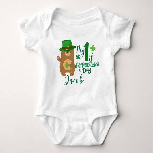 Aangepaste naam Mijn eerste St. Patrick's Day Sham Romper (Voorkant)