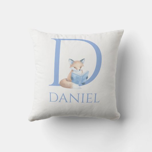 Aangepaste naam Mijn kleine vos leest een boek Kussen (Achterkant)