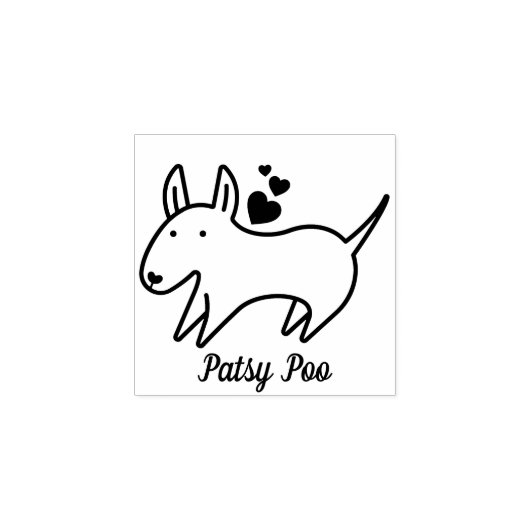 Aangepaste naam Mini Bull Terrier Rubberstempel (Afrduk)