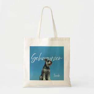 Aangepaste Naam Miniatuur Schnauzer Hondenliefhebb Tote Bag