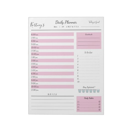 Aangepaste naam minimale dagelijkse planner-Notiti Notitieblok (Linkerzijde)