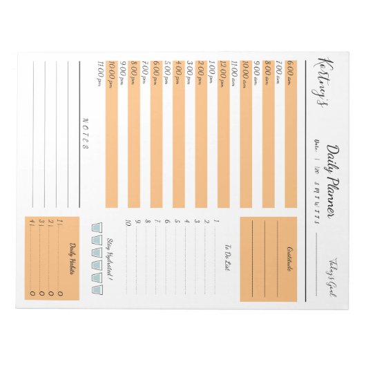 Aangepaste naam minimale dagelijkse planner notitieblok (Voorkant)